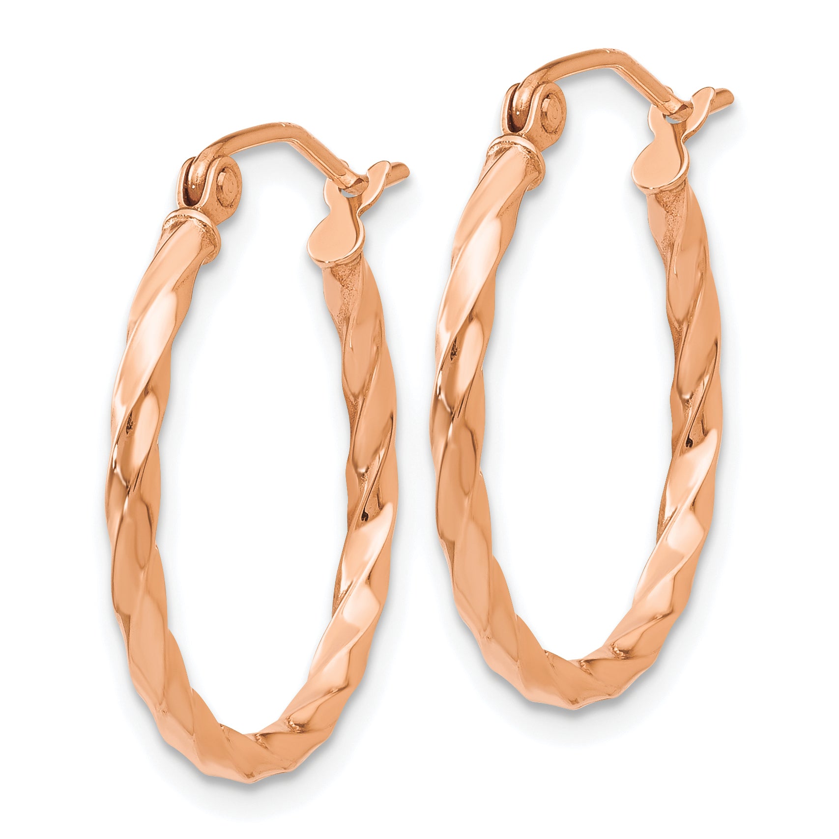 14k Rose Gold Twisted Hoop Earrings Secondary image