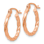 14k Rose Gold Twisted Hoop Earrings
