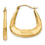 14k Polished, Satin and Diamond-cut Hoop Earrings