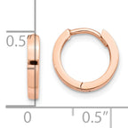 14k Rose Gold Round Hinged Hoop Earrings