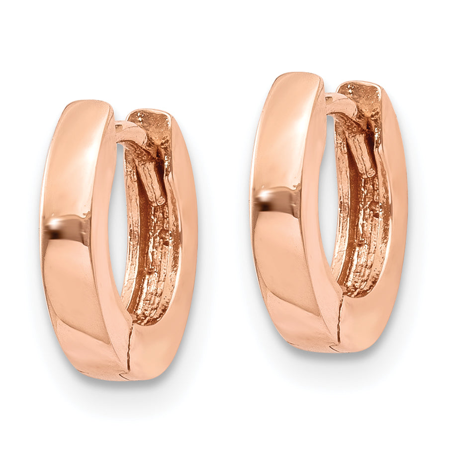 14k Rose Gold Round Hinged Hoop Earrings Secondary image
