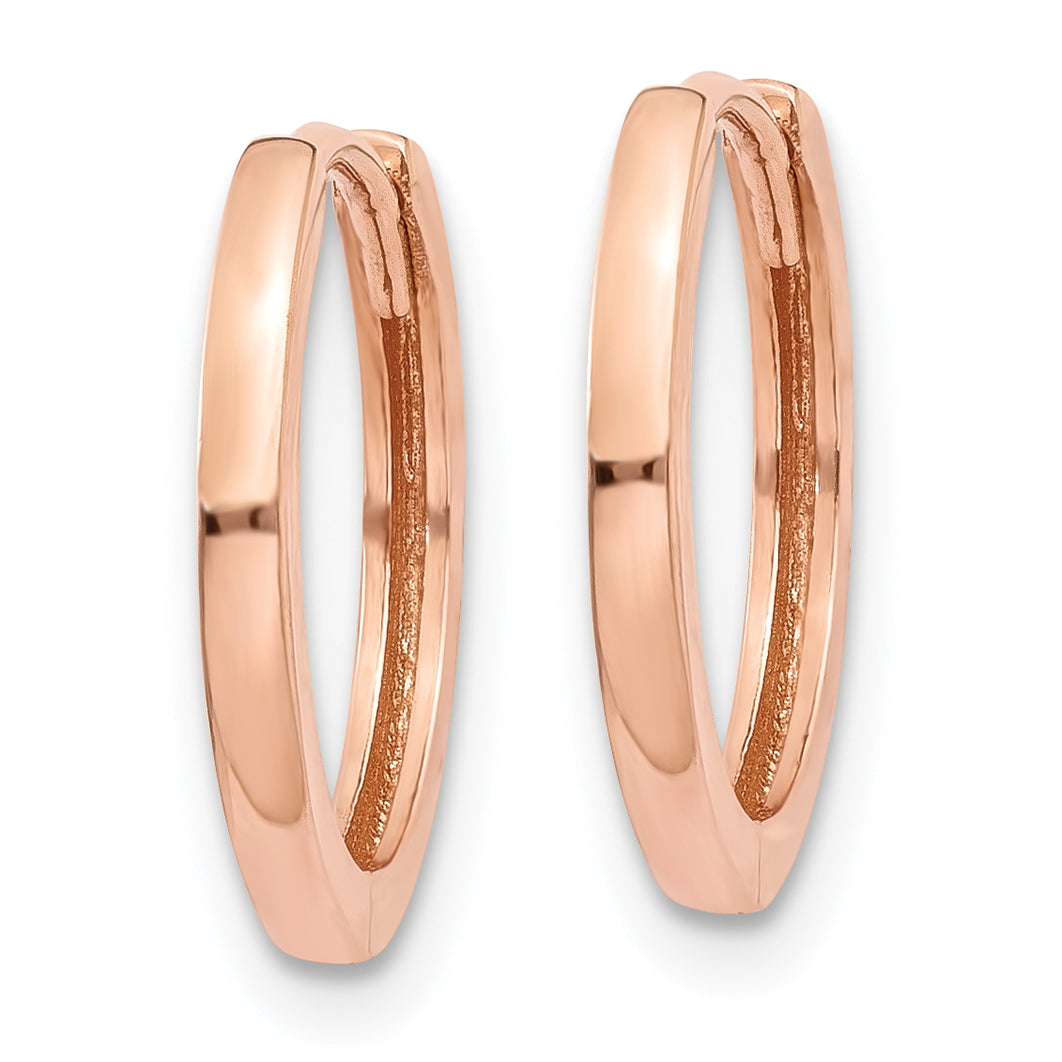 14k Rose Gold Round Hinged Hoop Earrings Secondary image