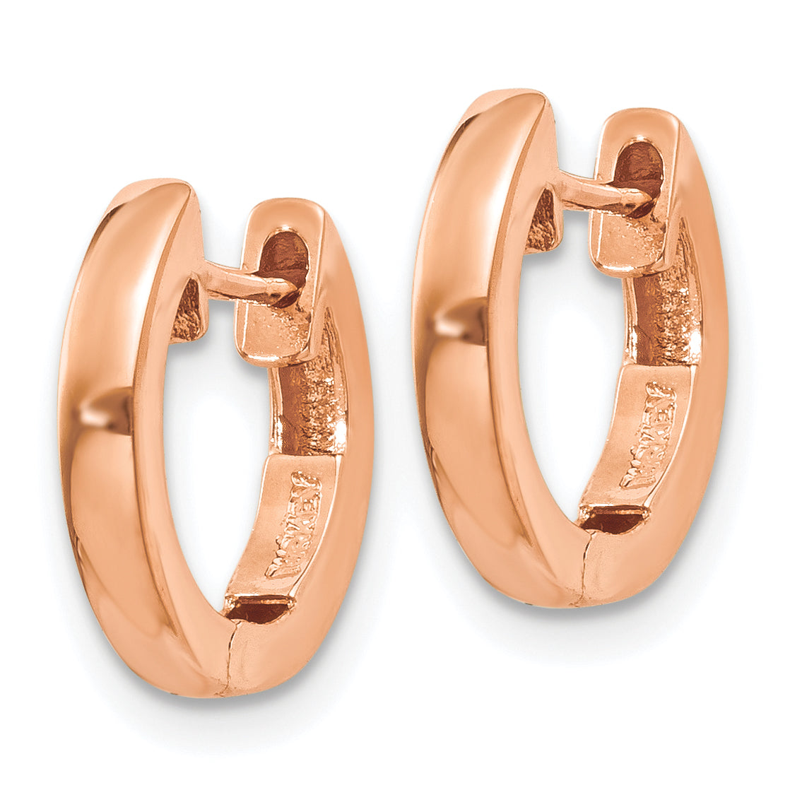 14K Rose Gold Hinged Hoop Earrings Secondary image