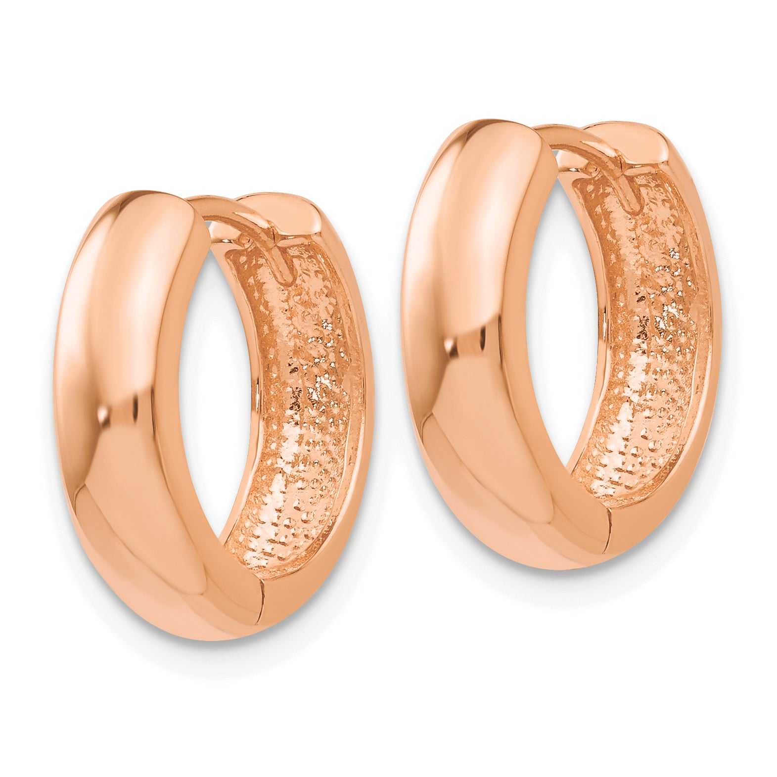 14k Rose Gold Round Hinged Hoop Earrings Secondary image