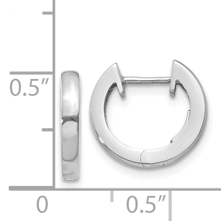 14K White Gold Hinged Hoop Earrings