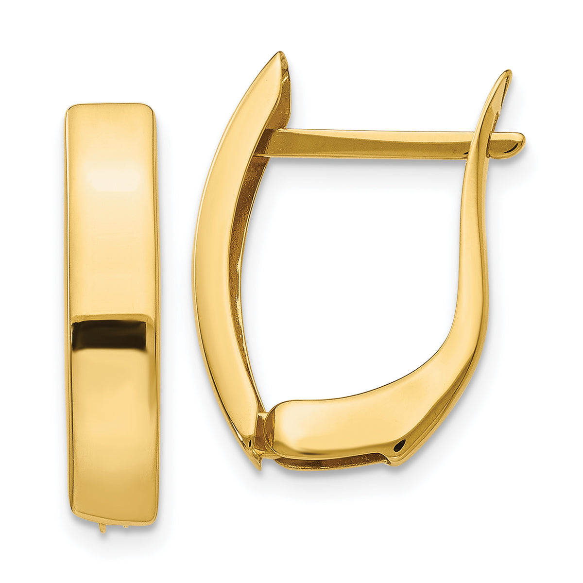 14K Gold Polished Hinged Post Earrings