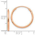 14k Rose Gold Polished Endless Tube Hoop Earrings