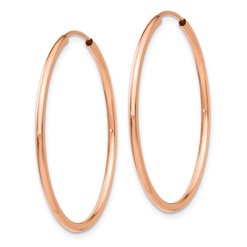 14k Rose Gold Polished Endless Tube Hoop Earrings