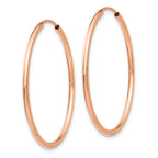 14k Rose Gold Polished Endless Tube Hoop Earrings