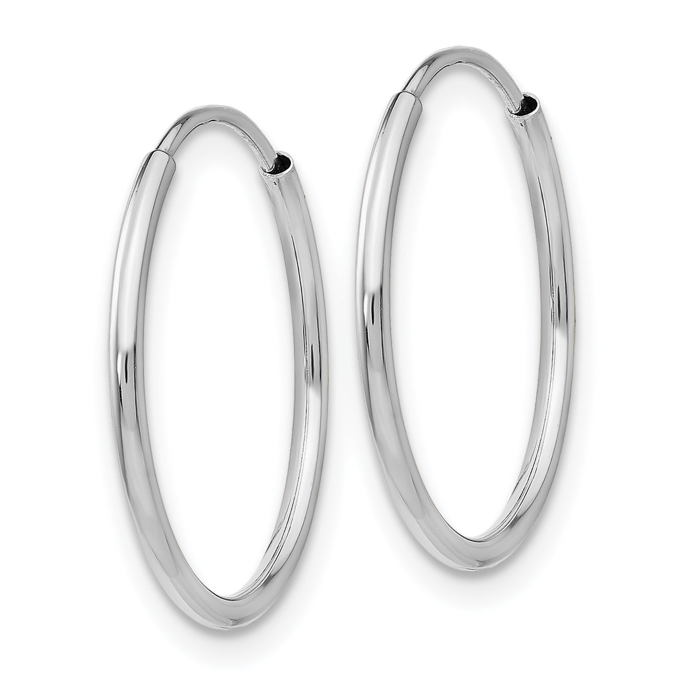 14k White Gold Polished Endless Tube Hoop Earrings Secondary image