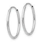14k White Gold Polished Endless Tube Hoop Earrings