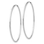 14k White Gold Polished Endless Tube Hoop Earrings
