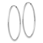14k White Gold Polished Endless Tube Hoop Earrings