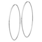 14k White Gold Polished Endless Tube Hoop Earrings