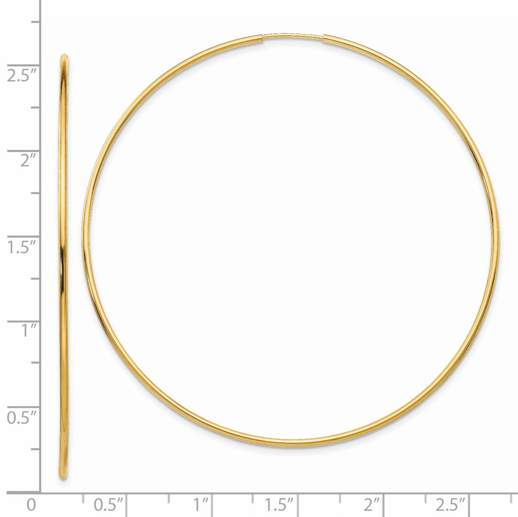 14k Polished Endless Tube Hoop Earrings
