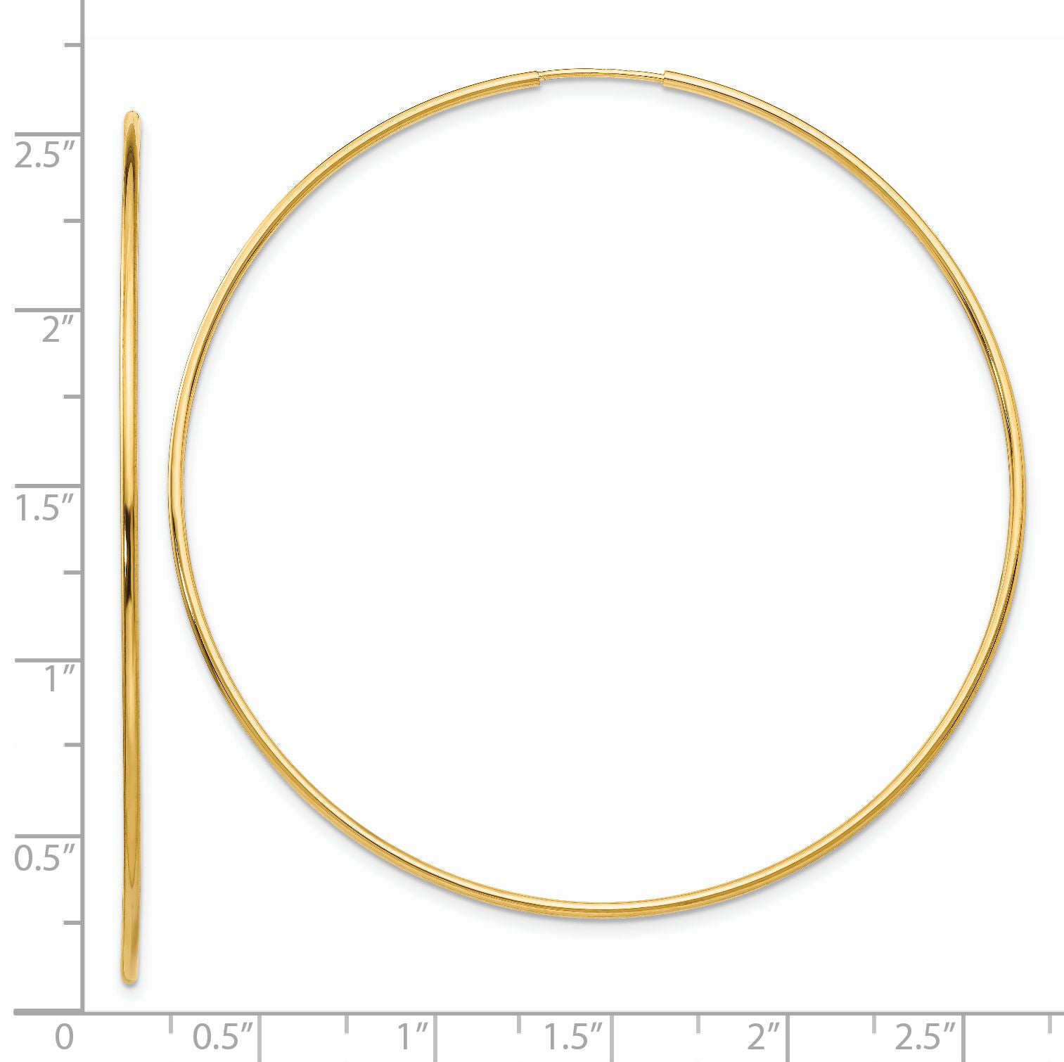 14k Polished Endless Tube Hoop Earrings