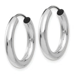 14k White Gold Polished Endless Tube Hoop Earrings