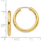 14k Polished Endless Tube Hoop Earrings