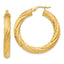 14k Textured Tube Hoop Earrings