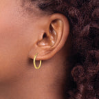 14k Diamond-cut Square Tube Endless Hoop Earrings