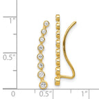14K CZ Ear Climber Earrings