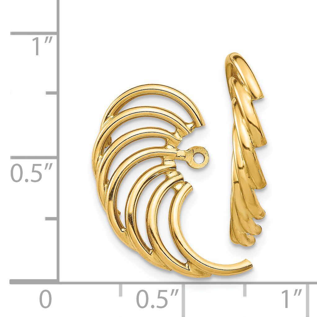 14k Polished Swirl Shaped Earring Jackets