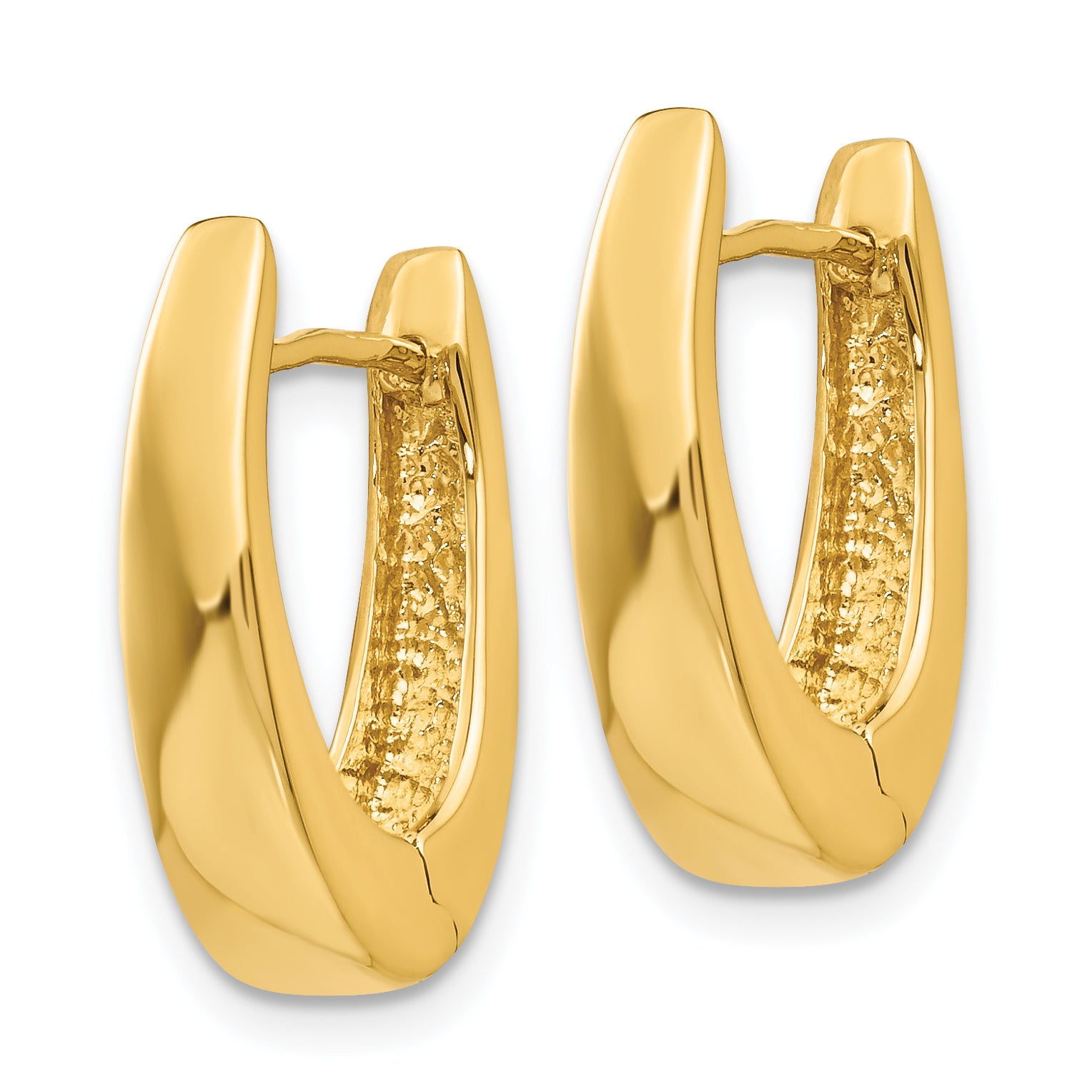 14k Polished Hinged Hoop Earrings Secondary image