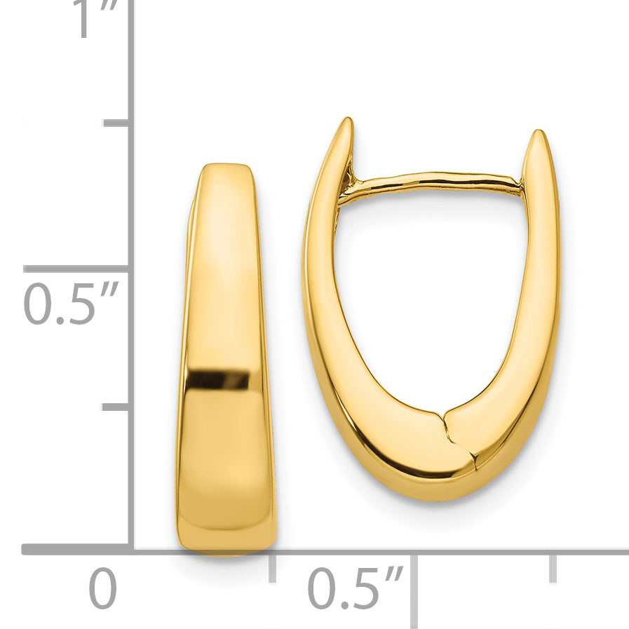14k Polished Hinged Hoop Earrings