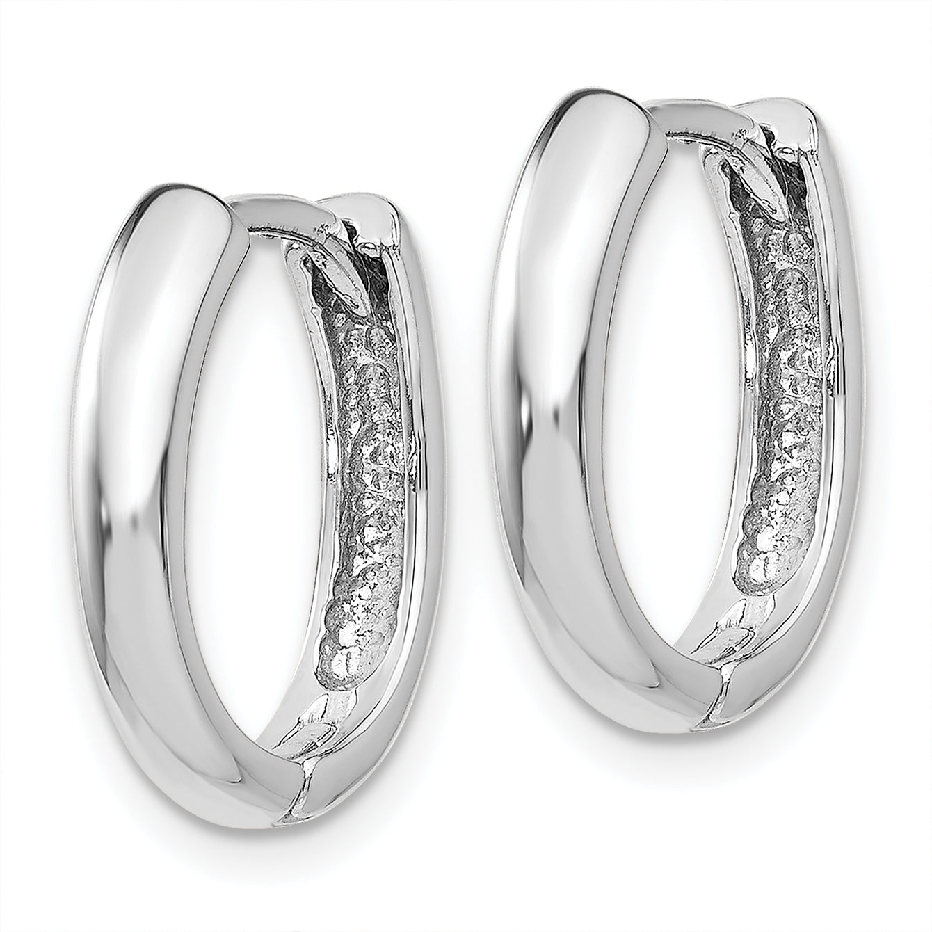 14k White Gold Hinged Hoop Earrings Secondary image
