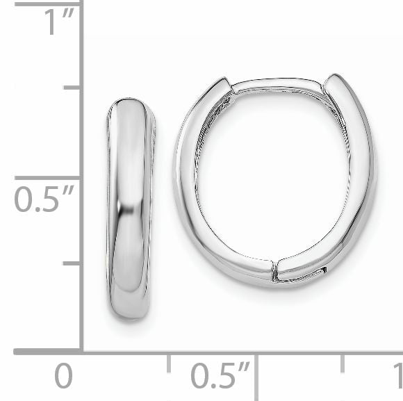 14k White Gold Hinged Hoop Earrings