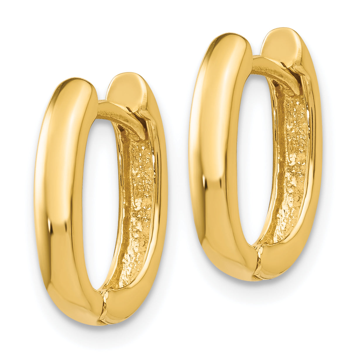 14k Oval Hinged Hoop Earrings Secondary image