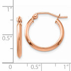 14k Rose 2.5mm Knife Edge Hoop Earrings