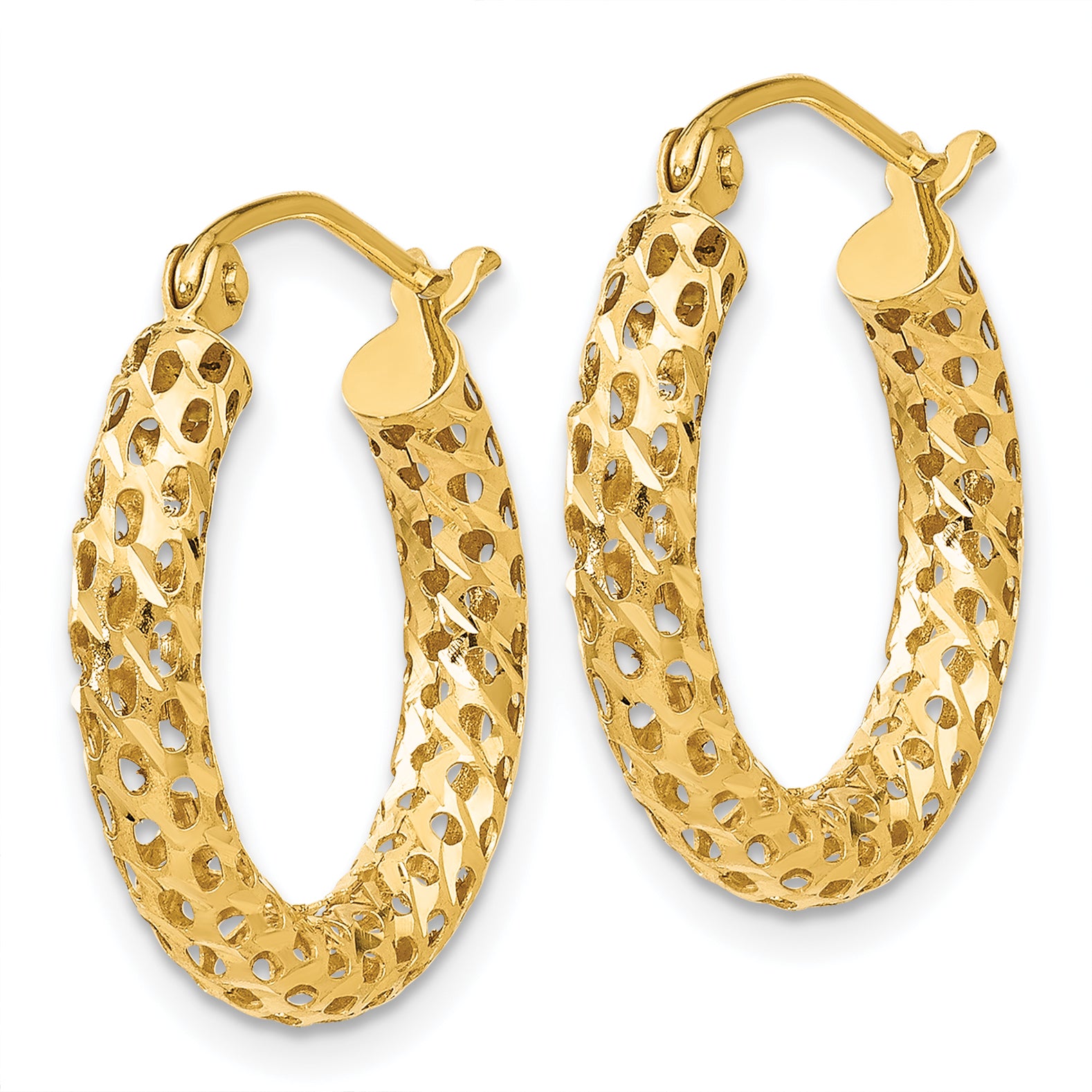 14k Mesh Hoop Earrings Secondary image