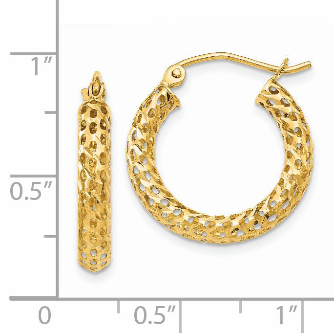 14k Mesh Hoop Earrings