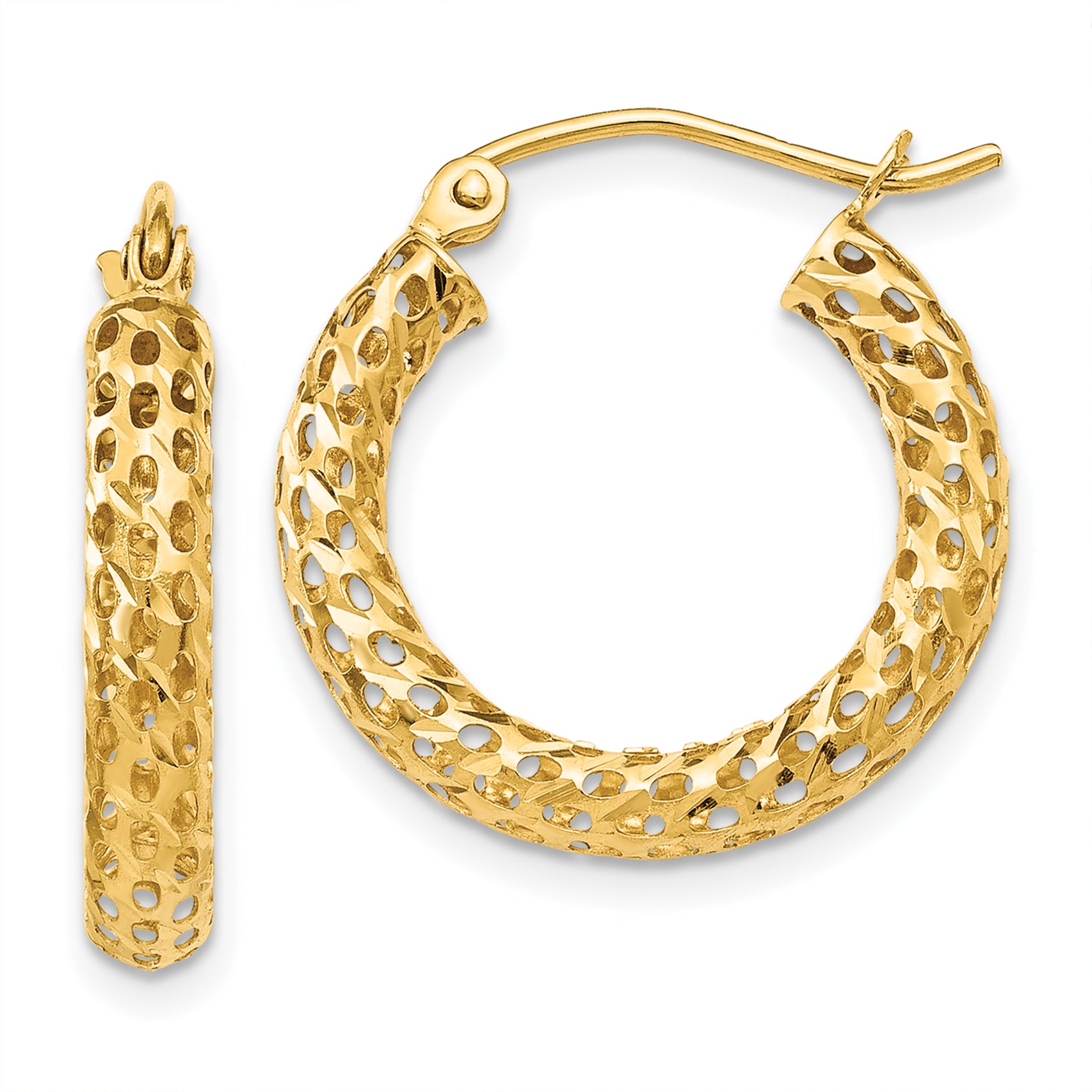 14k Mesh Hoop Earrings Main image
