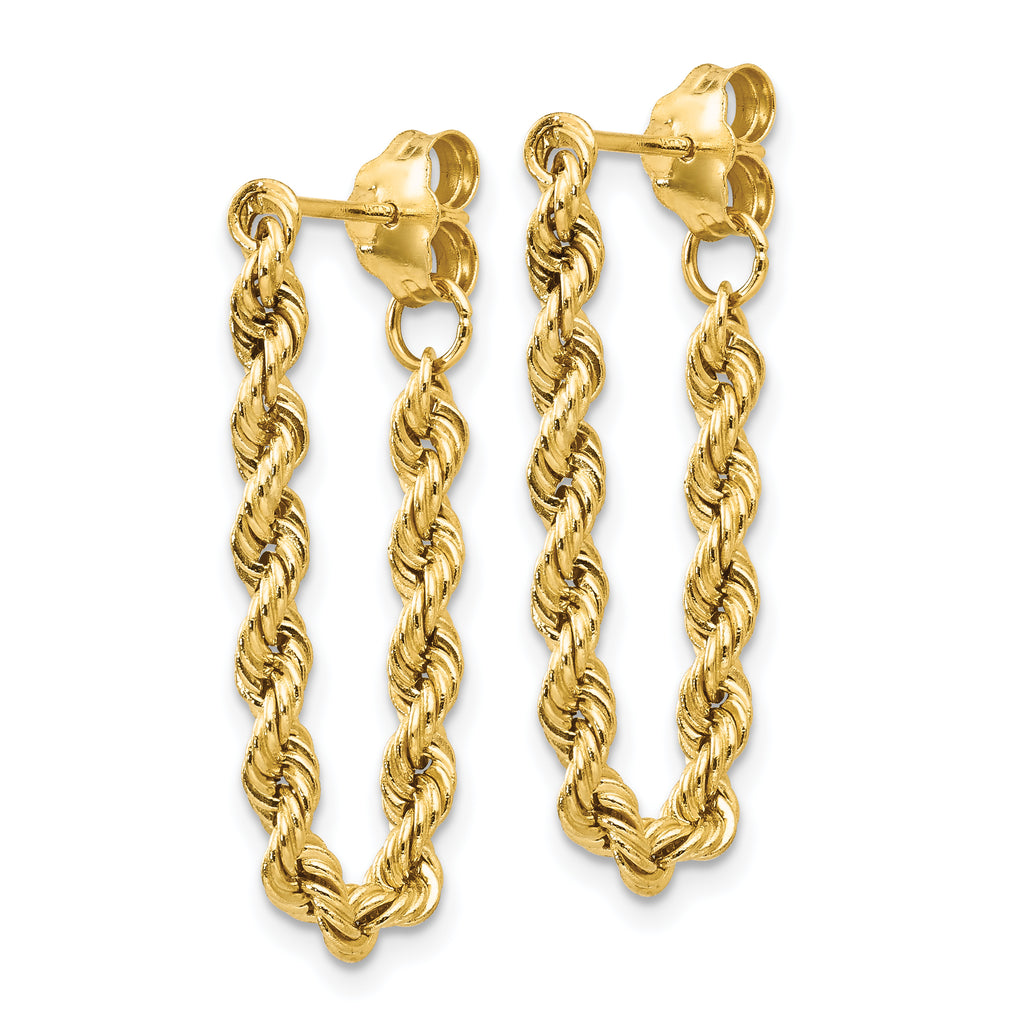 14K Hollow Rope Earrings
