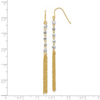 14K Two-tone Bead Tassel Earrings