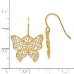 14K Butterfly Earrings
