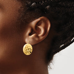 14k Hammered Circle Earrings