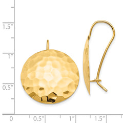 14k Hammered Circle Earrings