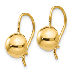 14k 8.00mm Hollow Half Ball Earrings