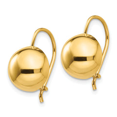 14k 10.50mm Hollow Half Ball Earrings