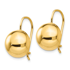 14k 12.00mm Hollow Half Ball Earrings