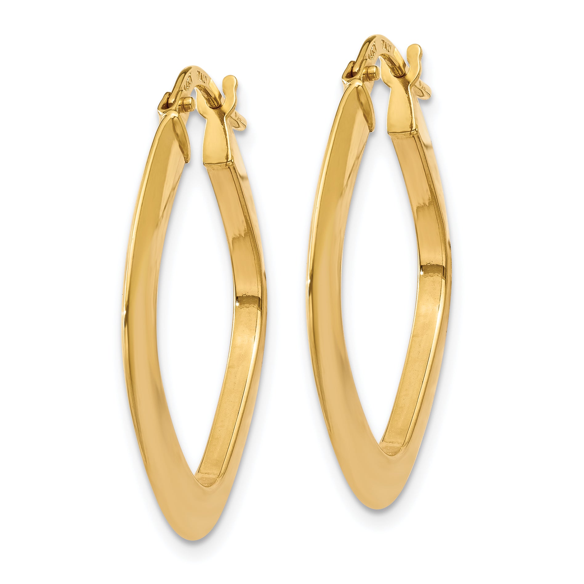 14K Tapered Square Hoop Earrings Secondary image