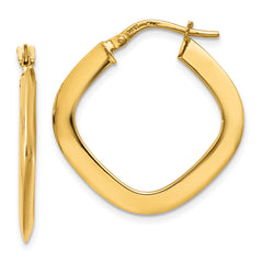 14K Tapered Square Hoop Earrings
