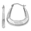 14k White Gold Polished, Satin and Diamond-cut Hoop Earrings