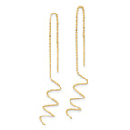 14k Polished Diamond-cut Spiral Threader Earrings