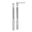 14k White Gold Polished and Diamond-cut Bar Dangle Post Earrings
