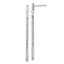 14k White Gold Polished and Diamond-cut Bar Dangle Post Earrings