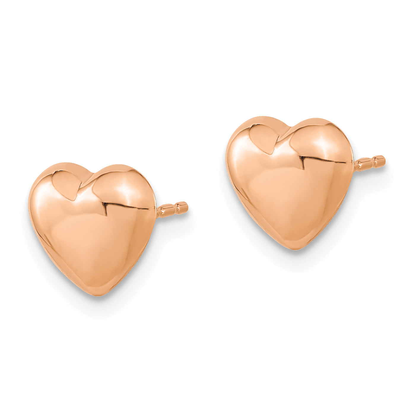 14k Rose Gold Polished Heart Post Earrings Secondary image